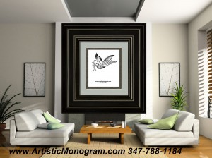 art   monogram   dove